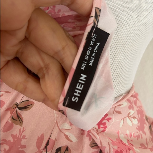 SHEIN Pink Floral Midi Dress - Picture 5 of 9